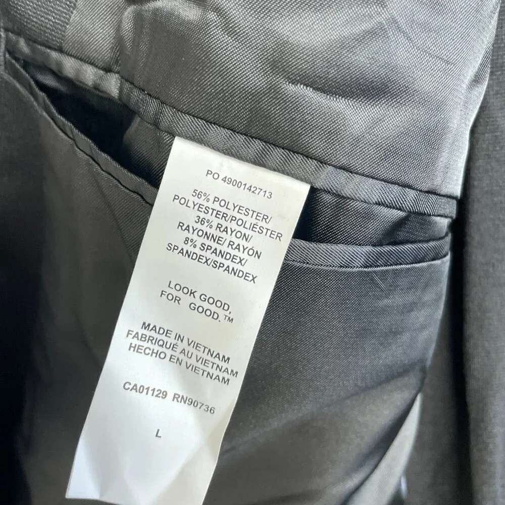 NEW Kenneth Cole Men's L Black Stretch Suit Jacket Blazer Unlined